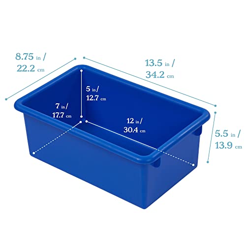 Lixeira de armazenamento de cubos ECR4KIDS com tampa de contêiner colorido de organizador de plástico